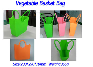 Silicone Portable Vegetable Basket / Ladys Silicone Fruit And Vegetable Basket For Shopping