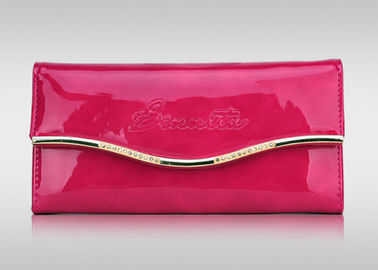 Bright shiny coating PU surface Wallet with brilliant diamond decoration